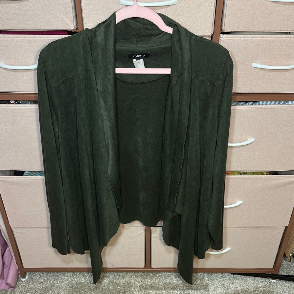 Torrid Dark Green Open Front Cardigan